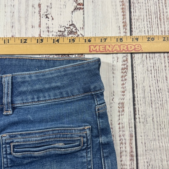 AMERICAN EAGLE SUPER HI-RISE FLARE JEANS STRETCH WOMEN'S SIZE 14 REGULAR DENIM - Picture 10 of 16